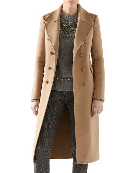 gucci belted wool coat|Gucci fur coats female.